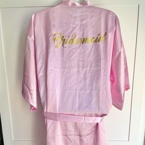 Bridesmaid Kimono/Robe with Gold Sparkle Letters